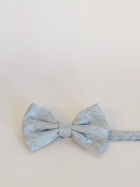 Light Blue Paisley Bow Tie
