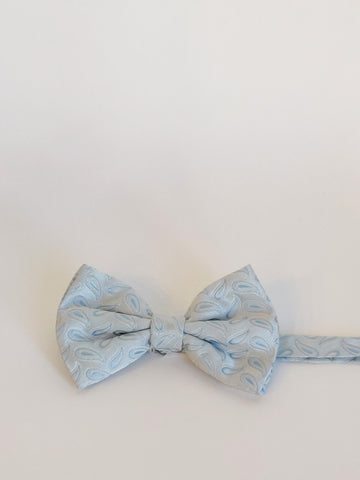 Light Blue Paisley Bow Tie