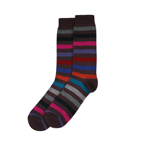 Multi Colour Block Stripe Socks