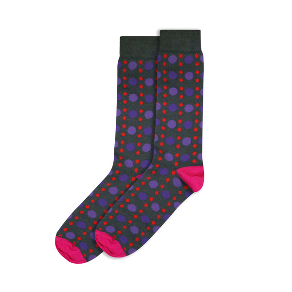 Purple Spots Merino Socks