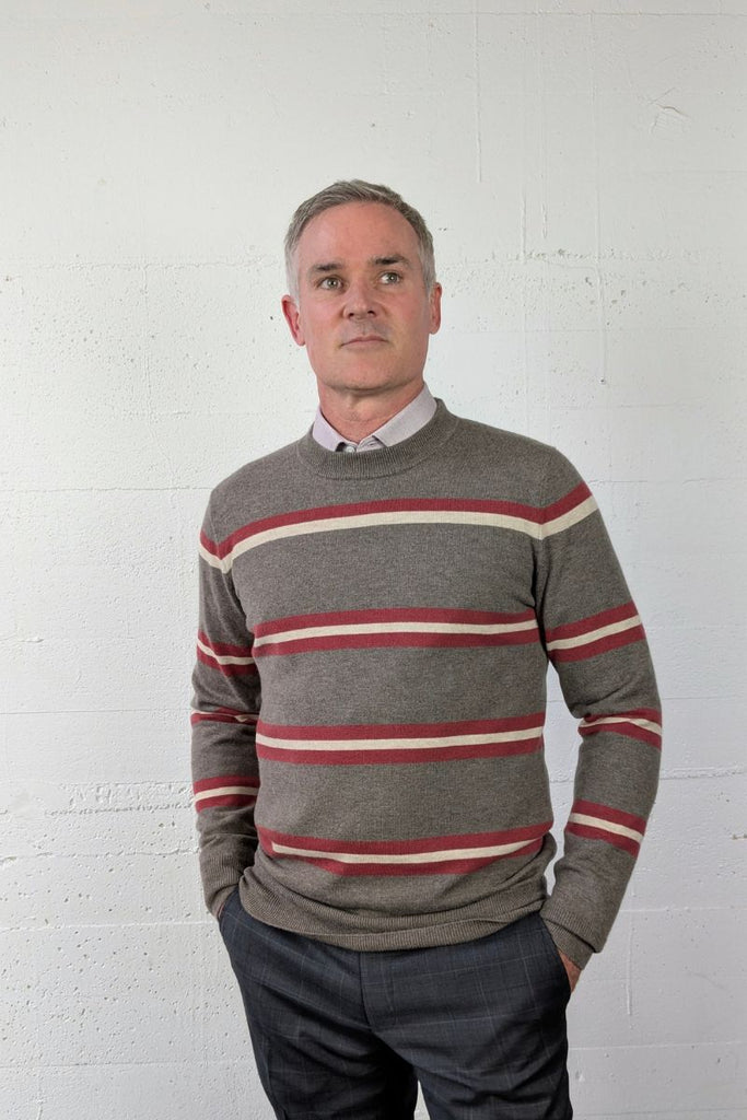 B&L Mocha Stripe Crew