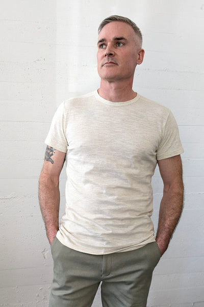 Crossroads Tee Oat Stripe