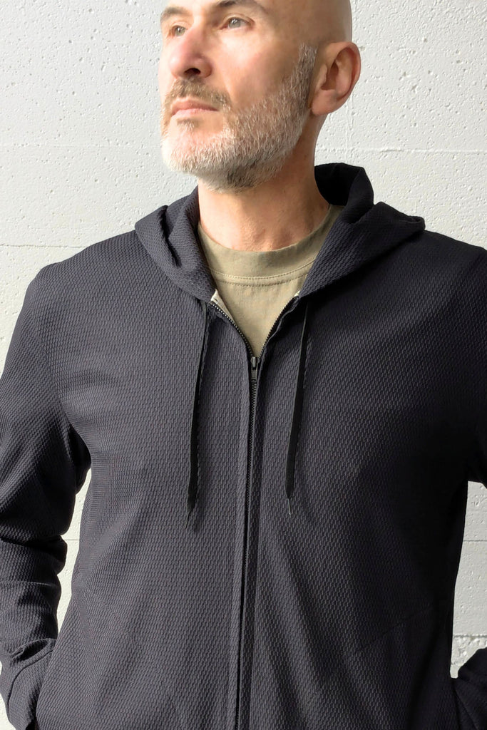 Park Hoodie Navy Stretch Cotton