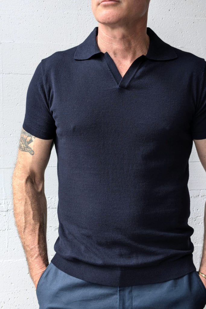 Boston Polo Knit Navy