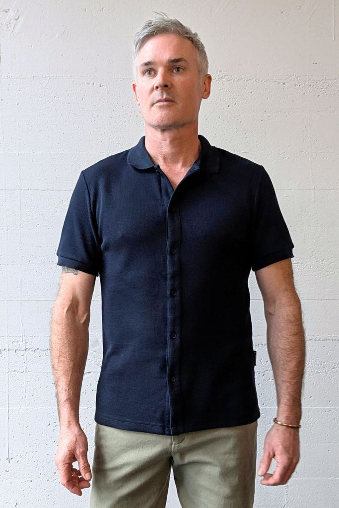 DH Buttoned Polo Shirt Navy
