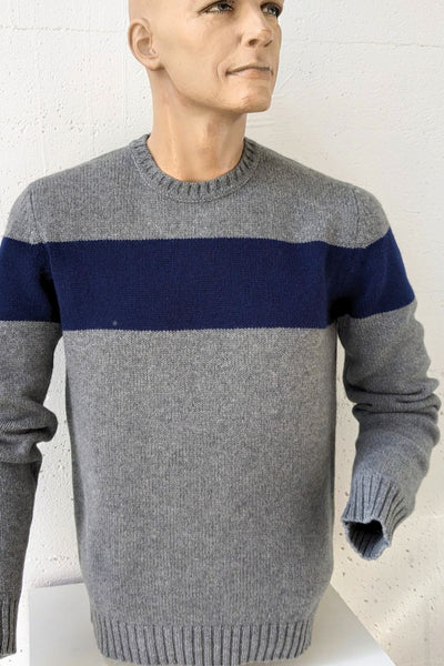 Visconti Navy Block Stripe Crew