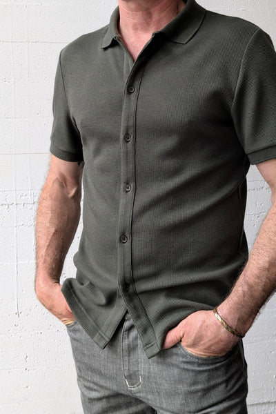 DH Buttoned Polo Shirt Khaki