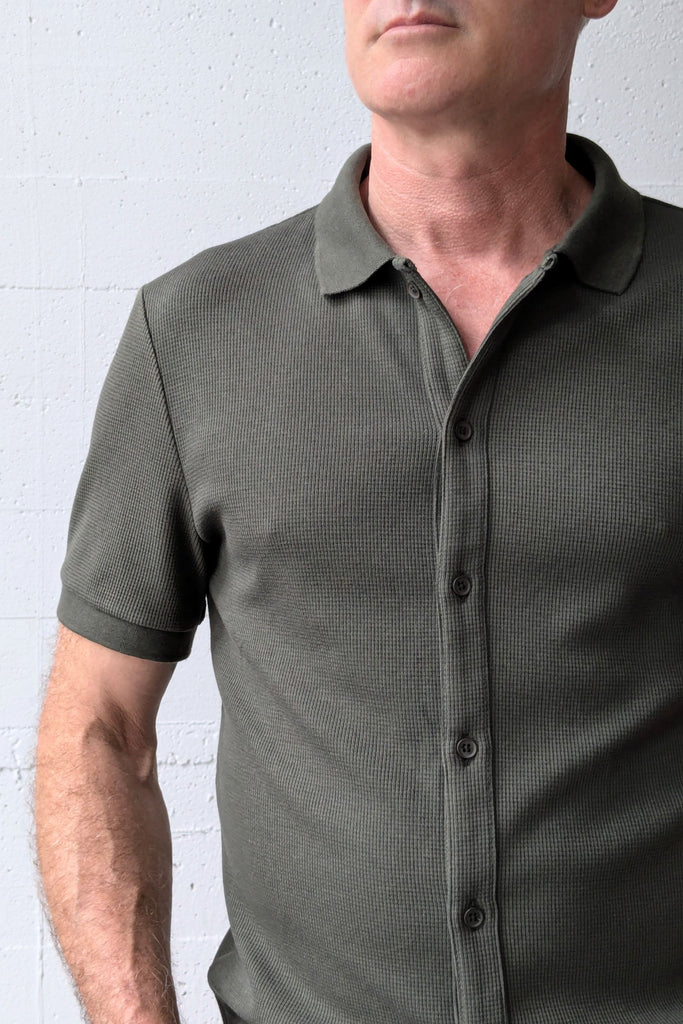 DH Buttoned Polo Shirt Khaki