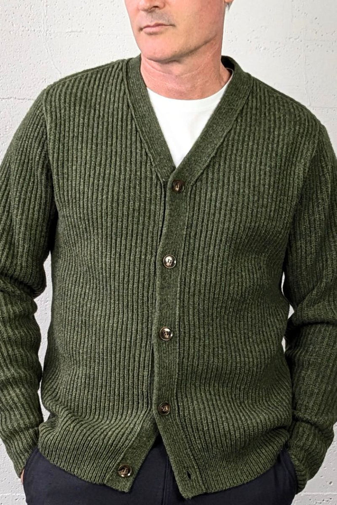 Chunky Ribbed Cardigan Thyme