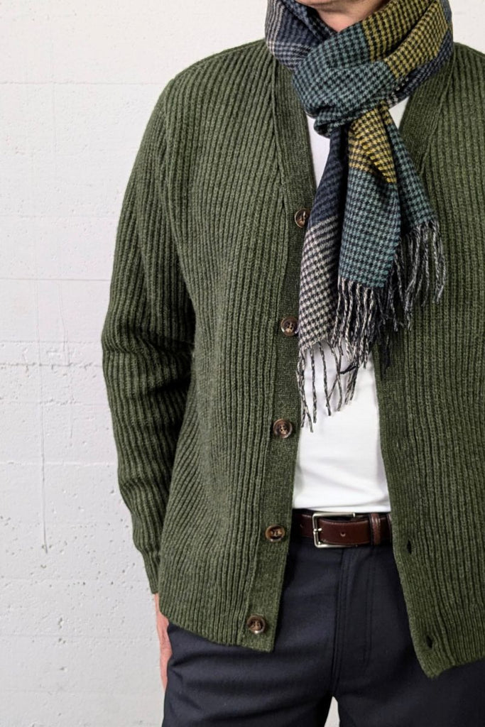 Chunky Ribbed Cardigan Thyme