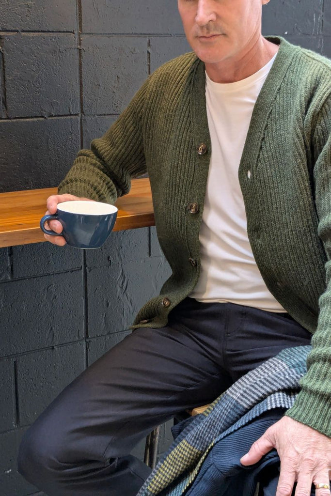 Chunky Ribbed Cardigan Thyme