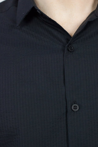 Honda Shirt Black Seersucker