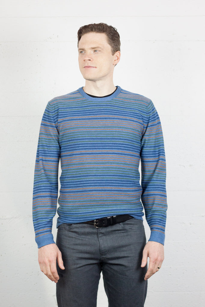Fine Crew Stripe Azure