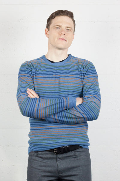 Fine Crew Stripe Azure