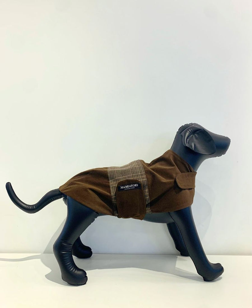 Dog Coat Brown Cord/Wool