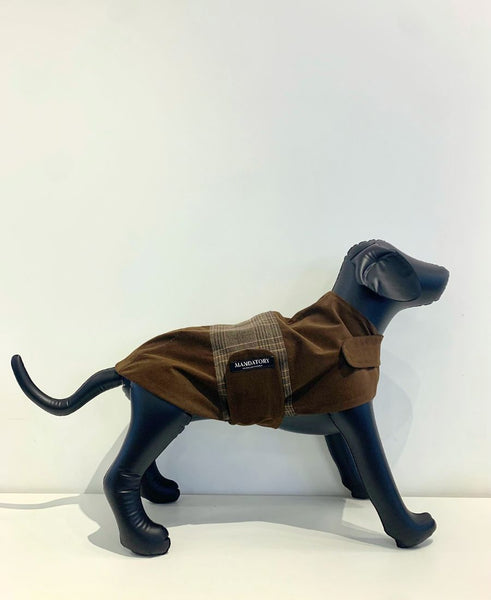 Dog Coat Brown Cord/Wool