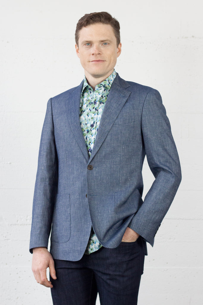 JB Twill Denim Stretch Blazer