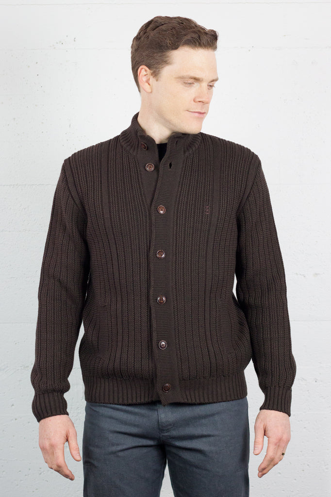 Florentino Chocolate Rib Knit Cardi