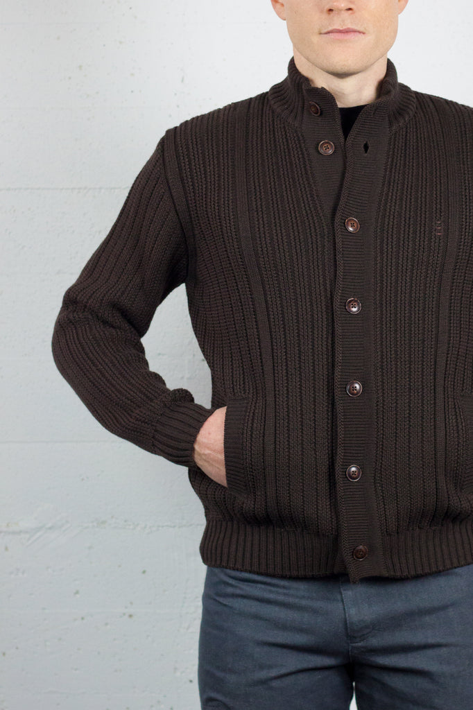 Florentino Chocolate Rib Knit Cardi