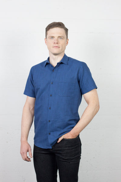 Accord Shirt Azure Stripe Linen