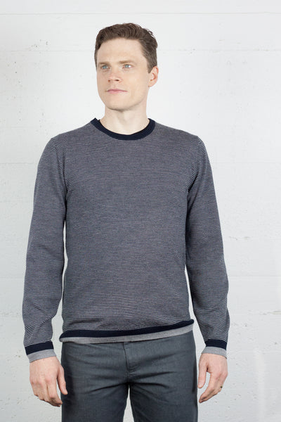 Fine Crew Stripe Dark Navy