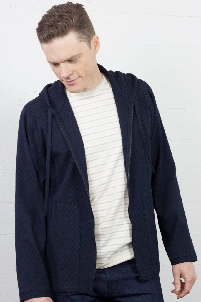 Drawstring Hoodie Zig Zag