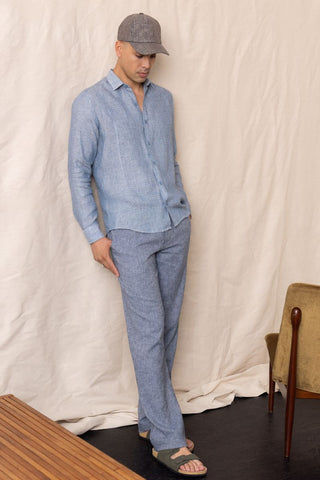 Cooper Blue Linen