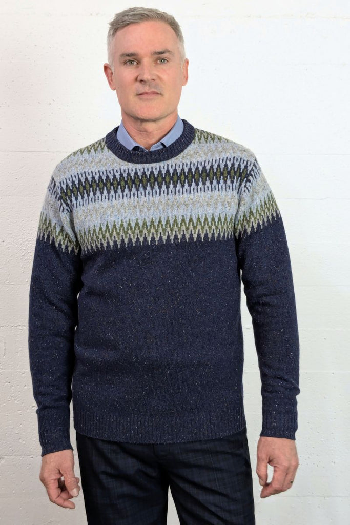 B&L Fair Isle Crew Navy