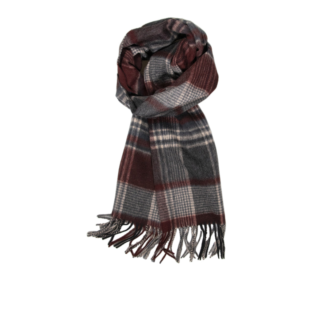 Scarf Lambswool Burgundy Check