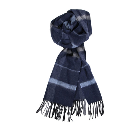 Scarf Lambswool Navy & Black Check
