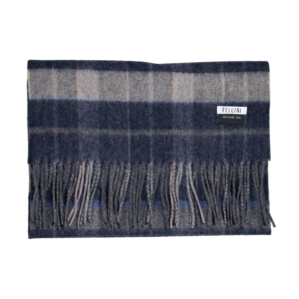 Lambswool Scarf Blueberry Check