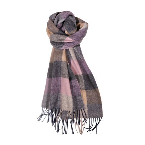 Lambswool Scarf Hydrangea Check