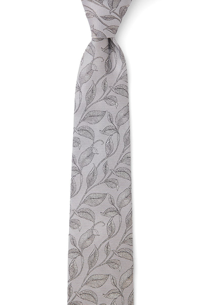 GIB Tie Grey Hue Leaves