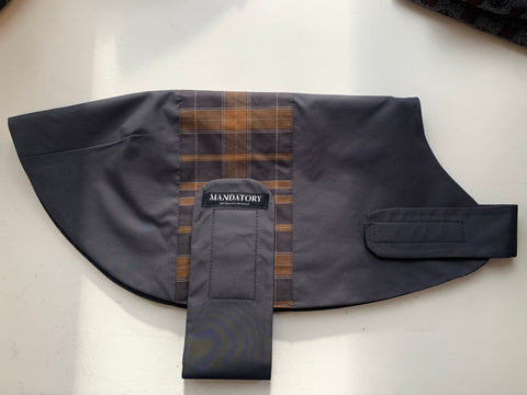Dog Raincoat Gunmetal/Plaid