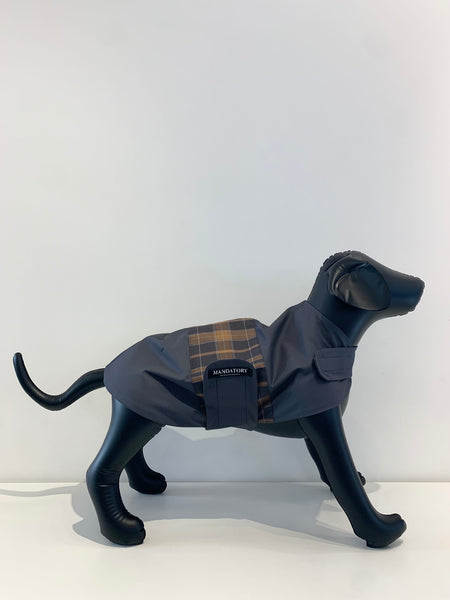 Dog Raincoat Gunmetal/Plaid