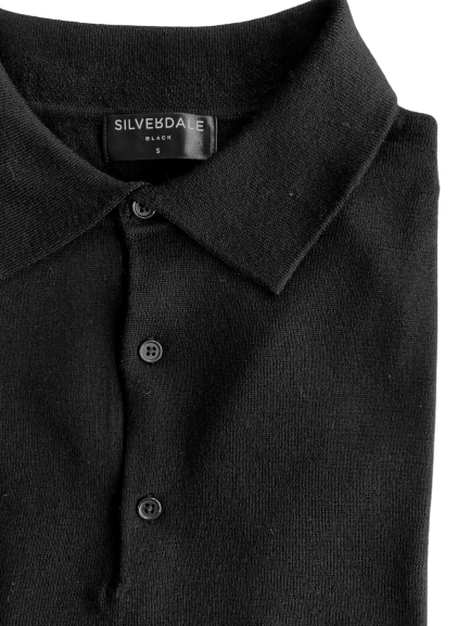 Fine Button Polo Black