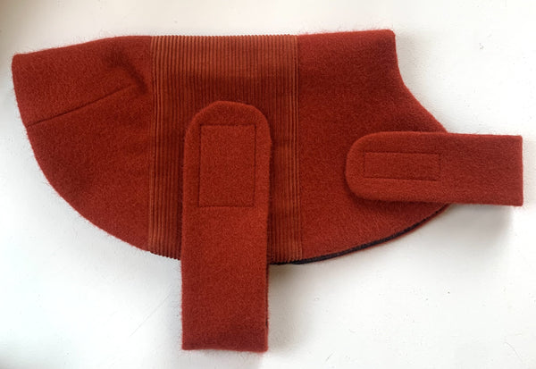 Dog Coat Orange Wool / Courduroy