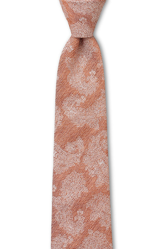 JB Tie Orange HB Paisley