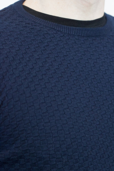 Basket Weave Knit Navy