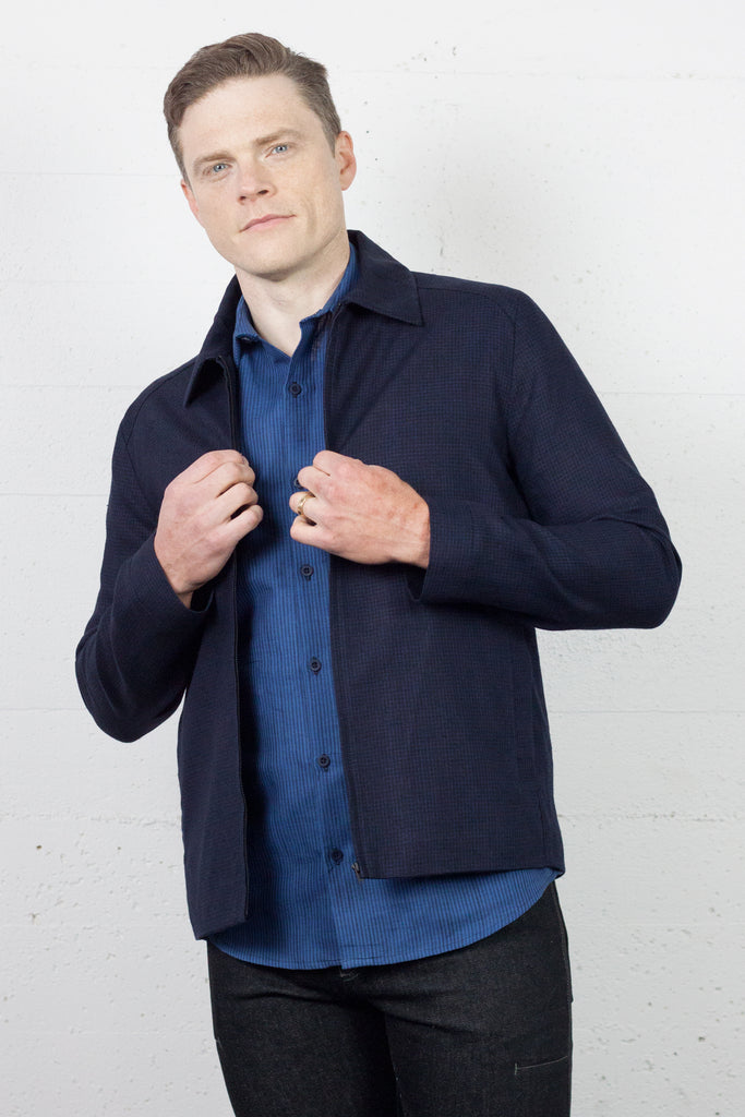 Kingswood Blue/Black Linen