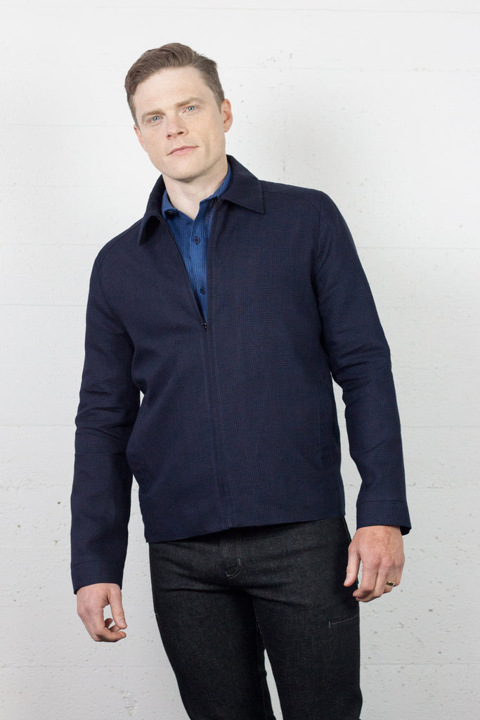 Kingswood Blue/Black Linen