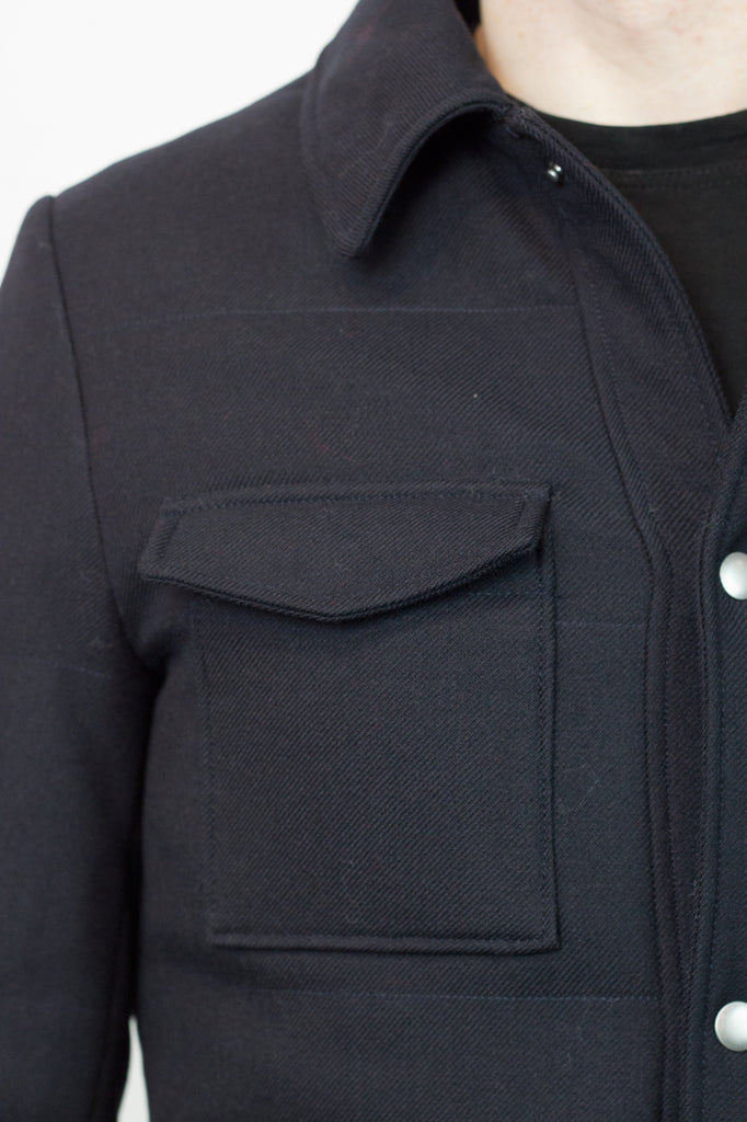 DH Navy Quilted Wool Jacket