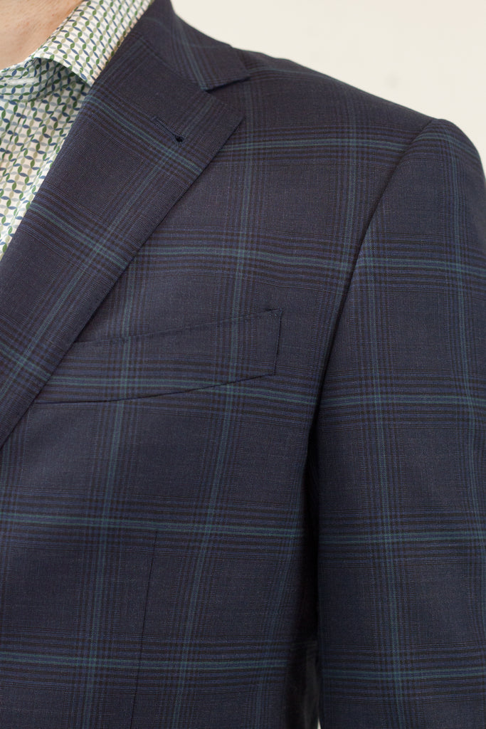 DOM Suit Navy + Lawn Overcheck