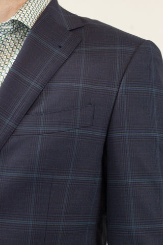 DOM Suit Navy + Lawn Overcheck