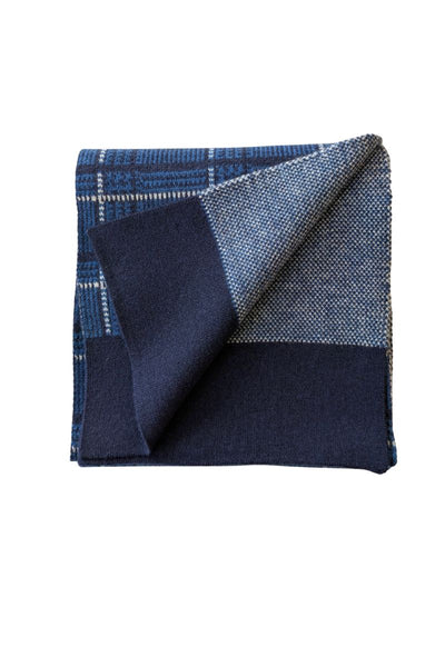 B&L Navy Blue Check Scarf