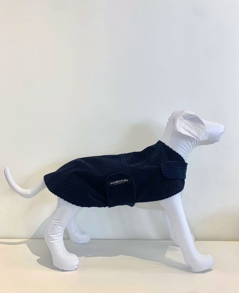 Dog Coat Navy Cord