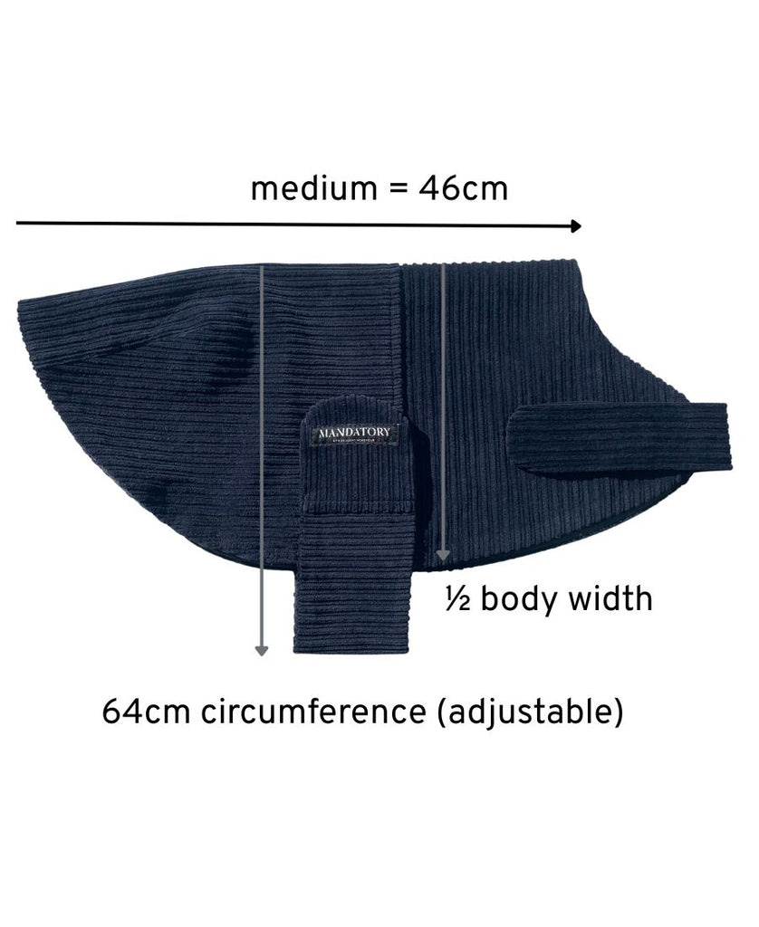 Dog Coat Navy Cord