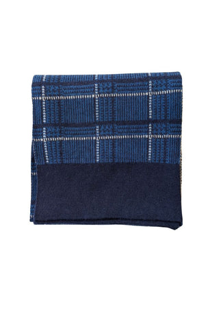 B&L Navy Blue Check Scarf