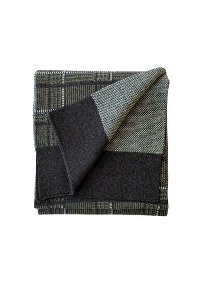 B&L Coal + Olive Check Scarf