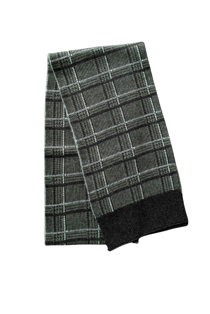 B&L Coal + Olive Check Scarf